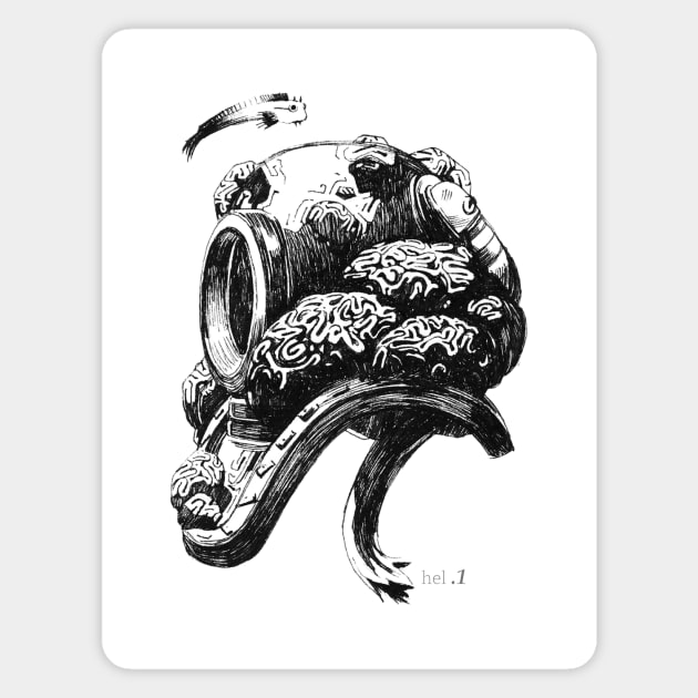 Helmets series 1 hel 1 Magnet by Mikemanoart